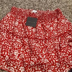 LE LIS Red Floral Women's Skirt